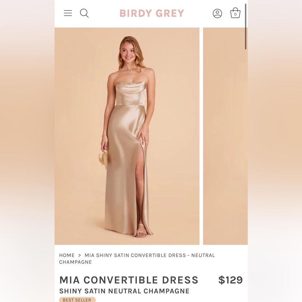 Champagne bridesmaid dress from birds grey